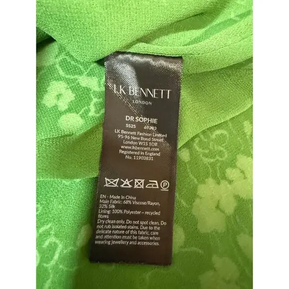 L.K. Bennett Sophie Wildflower midi Dress green floral Size 6 - Picture 4 of 7